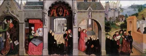 Scenes from the Life of St Bertin by Simon Marmion Oil Painting