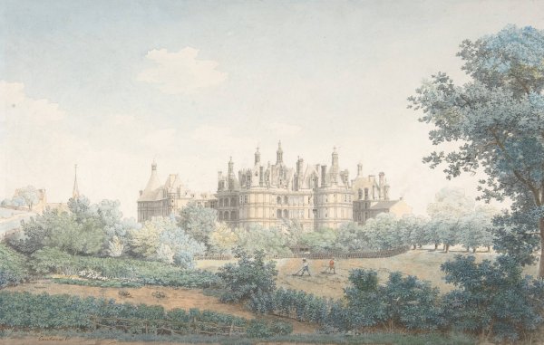 The Chateau of Chambord Seen from the Southwest  by Simon Mathurin Lantara - Hand-Painted Oil Painting Reproduction