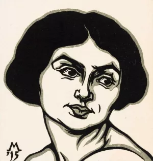 Hoofd van een vrouw by Simon Moulijn Oil Painting