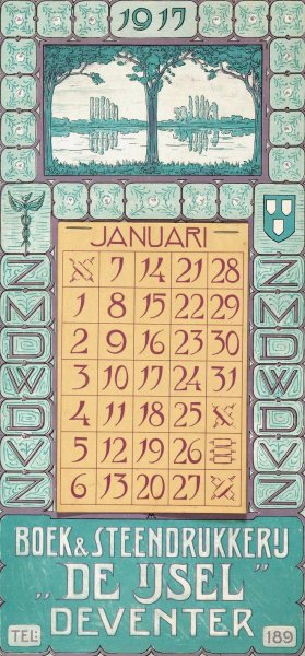 Kalender 1917 by Simon Moulijn Oil Painting