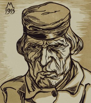 Portret van een Zeeuwse boer by Simon Moulijn Oil Painting