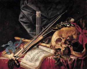 Vanitas Still-Life by Simon Renard De Saint-Andre - Oil Painting Reproduction