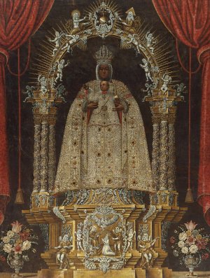 Virgen Del Camerino by Simon Vicente Oil Painting