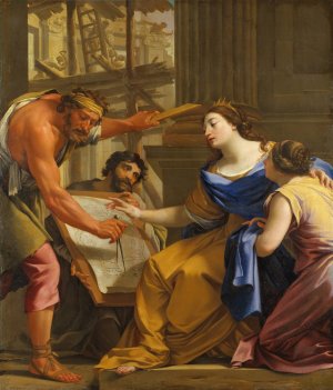 Artemisia Building the Mausolaeum by Simon Vouet Oil Painting