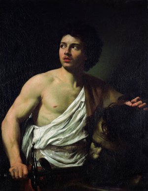 David with the Head of Goliath by Simon Vouet Oil Painting