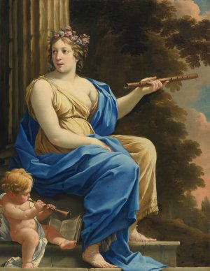 Euterpe, The Muse Of Music And Lyric Poetry by Simon Vouet Oil Painting