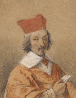 Portrait of Armand-Jean du Plessis, Cardinal de Richelieu by Simon Vouet Oil Painting