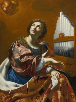 Saint Cecilia by Simon Vouet Oil Painting
