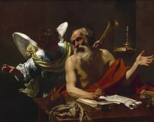 Saint Jerome and the Angel by Simon Vouet Oil Painting