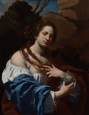 Virginia da Vezzo, the Artist's Wife, as the Magdalen by Simon Vouet Oil Painting