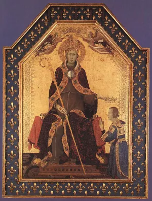 Altar of St Louis of Toulouse without Predella by Simone Martini Oil Painting