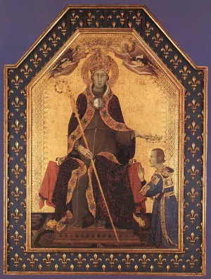 Altar of St Louis of Toulouse without Predella Oil painting by Simone Martini