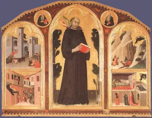 Blessed Agostino Novello Altarpiece by Simone Martini - Oil Painting Reproduction