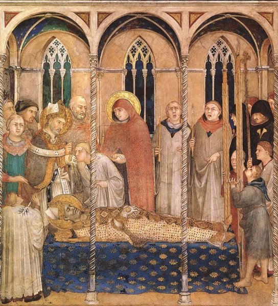 Burial of St Martin by Simone Martini - Hand-Painted Oil Painting Reproduction
