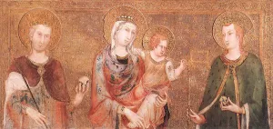 Madonna and Child between St Stephen and St Ladislaus by Simone Martini Oil Painting