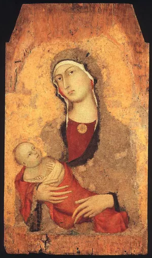 Madonna and Child (from Lucignano d'Arbia) by Simone Martini Oil Painting