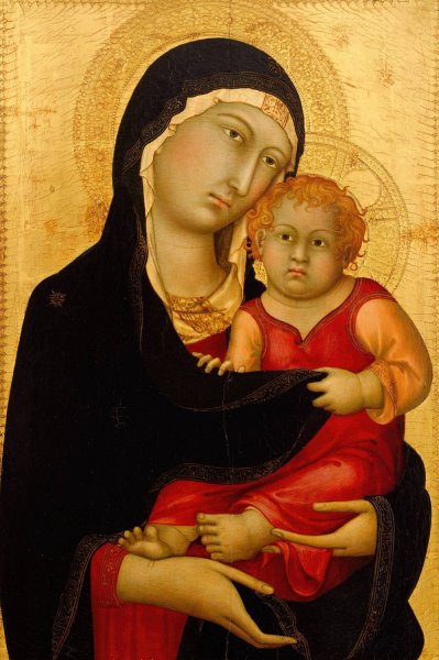 Madonna and Child  by Simone Martini - Hand-Painted Oil Painting Reproduction
