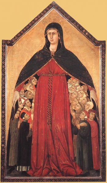 Madonna of Mercy by Simone Martini - Hand-Painted Oil Painting Reproduction
