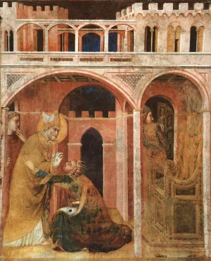 Miracle of Fire painting by Simone Martini