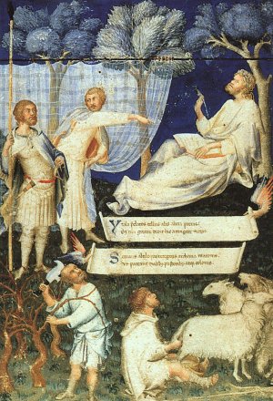 Petrach's Virgil, title page by Simone Martini Oil Painting