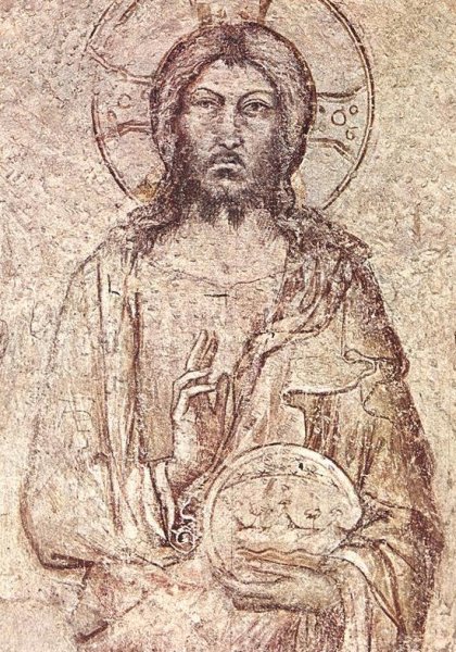 Main Product Photo of Saviour Blessing Detail Painting by Simone Martini