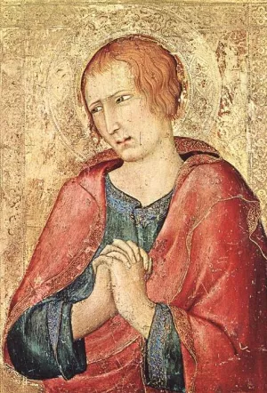 St John the Evangelist Oil painting by Simone Martini