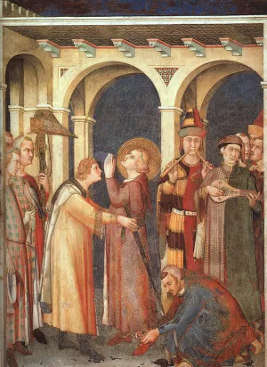 St. Martin is Knighted Oil painting by Simone Martini