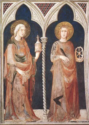 St Mary Magdalene and St Catherine of Alexandria by Simone Martini - Oil Painting Reproduction