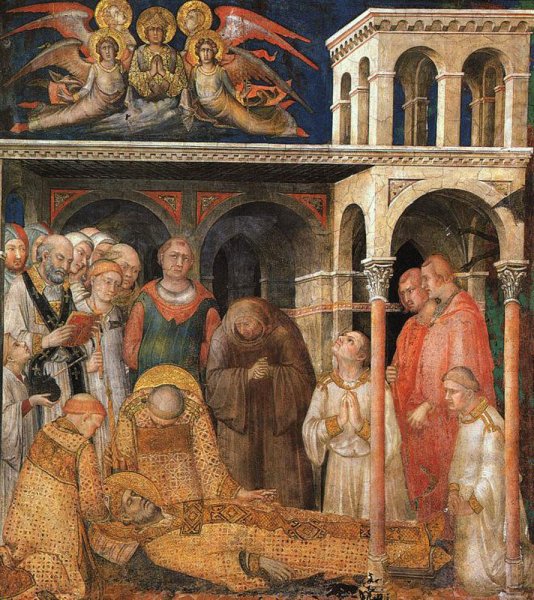 The Death of St. Martin by Simone Martini - Hand-Painted Oil Painting Reproduction