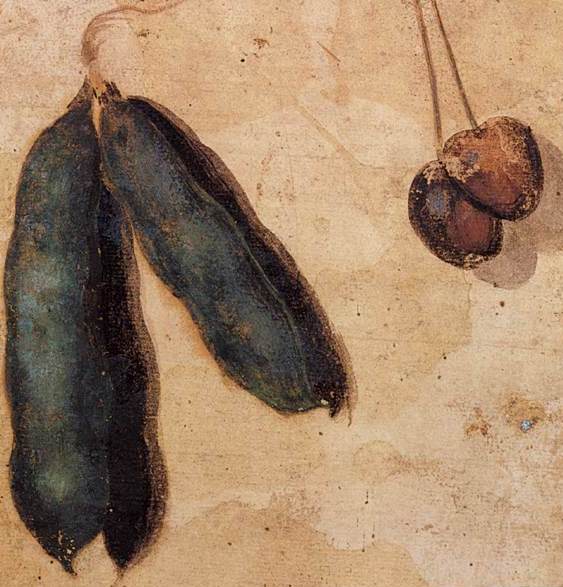 Peapods and Cherries by Simone Peterzano - Hand-Painted Oil Painting Reproduction