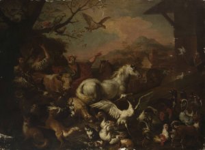 In front of Noah's Ark by Sinibaldo Scorza Oil Painting