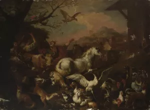 In front of Noah's Ark by Sinibaldo Scorza Oil Painting