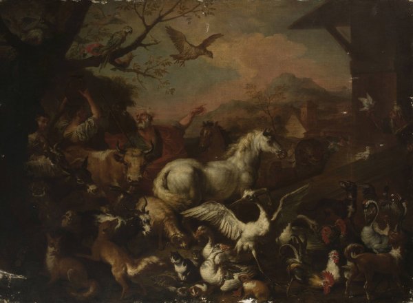 In front of Noah's Ark by Sinibaldo Scorza - Hand-Painted Oil Painting Reproduction