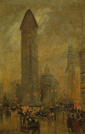 The Flatiron, New York by Sir Alfred East Oil Painting