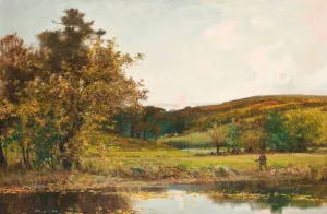 The Fly-Fisherman Oil painting by Sir Alfred East
