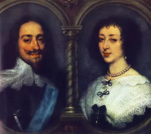 Charles I of England and Henrietta of France Oil painting by Sir Anthony Van Dyck