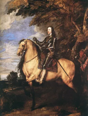 Charles I on Horseback by Sir Anthony Van Dyck Oil Painting