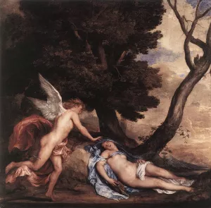 Cupid and Psyche by Sir Anthony Van Dyck - Oil Painting Reproduction