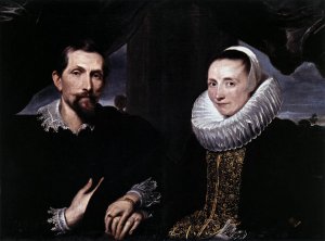 Double Portrait of the Painter Frans Snyders and His Wife by Sir Anthony Van Dyck Oil Painting