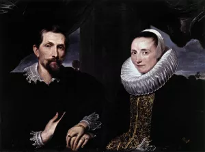 Double Portrait of the Painter Frans Snyders and His Wife by Sir Anthony Van Dyck - Oil Painting Reproduction