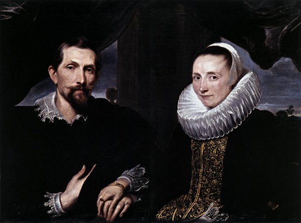 Main Product Photo of Double Portrait of the Painter Frans Snyders and His Wife Painting by Sir Anthony Van Dyck