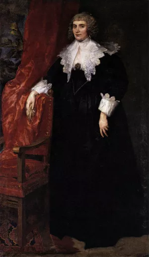 Portrait of Anna van Craesbecke by Sir Anthony Van Dyck - Oil Painting Reproduction