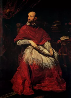 Portrait of Cardinal Guido Bentivoglio by Sir Anthony Van Dyck - Oil Painting Reproduction