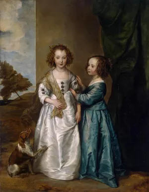 Portrait of Philadelphia and Elisabeth Wharton by Sir Anthony Van Dyck - Oil Painting Reproduction