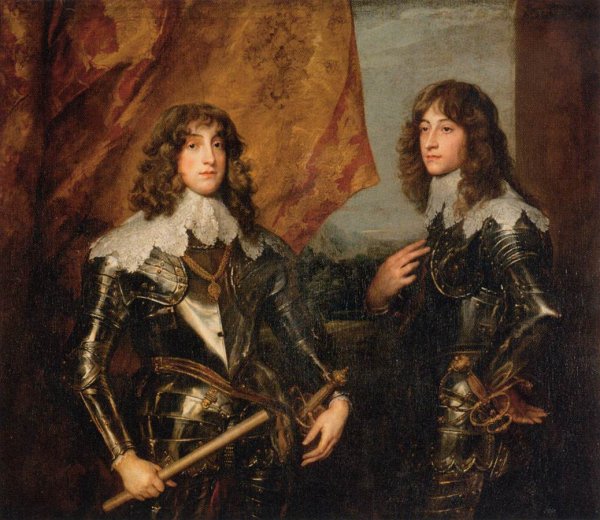 Main Product Photo of Portrait of the Princes Palatine Charles-Louis I and his Brother Robert Painting by Sir Anthony Van Dyck