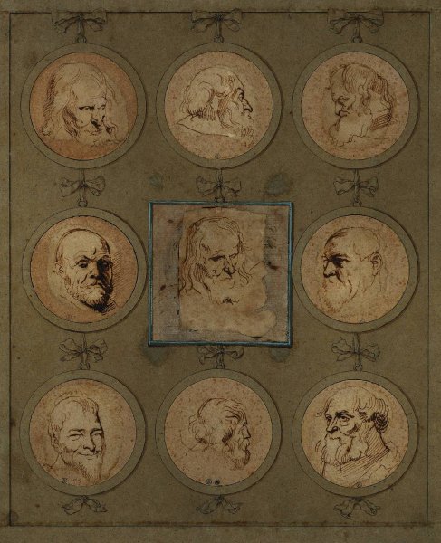 Main Product Photo of Sheet of Studies Painting by Sir Anthony Van Dyck
