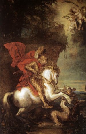 St George and the Dragon by Sir Anthony Van Dyck Oil Painting