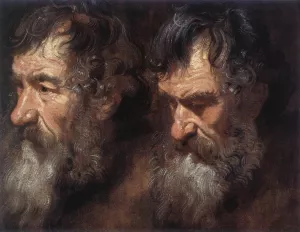 Studies of a Man's Head by Sir Anthony Van Dyck Oil Painting