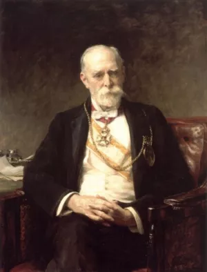 Sir Edward Poynter by Sir Arthur Stockdale Cope Oil Painting