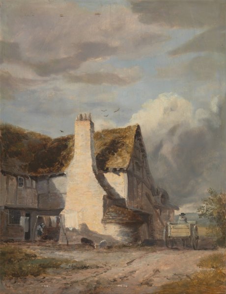 Main Product Photo of Cottage by a country lane Painting by Sir Augustus Wall Callcott